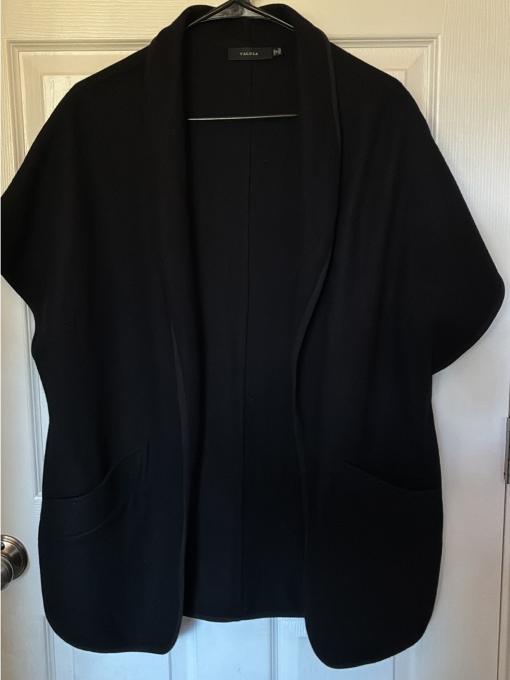 Talula Aritzia Black Open-Front Women's wool blend Cardigan